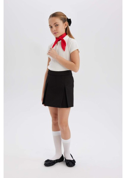 Kız Çocuk Basic Düz Gabardin Şort Etek E0643A825SM