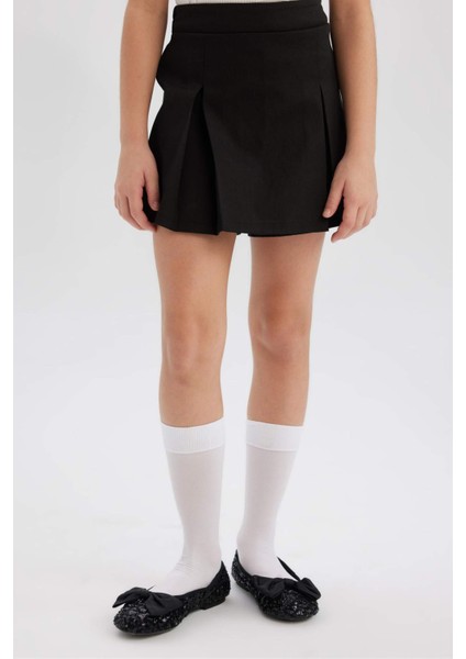 Kız Çocuk Basic Düz Gabardin Şort Etek E0643A825SM