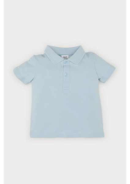 Erkek Bebek Pike Kısa Kollu Polo Basic Düz Tişört B7007A525SM