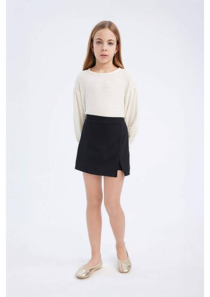 Kız Çocuk 2'li Takım Uzun Kollu Bluz Şort Etek E0795A825SM