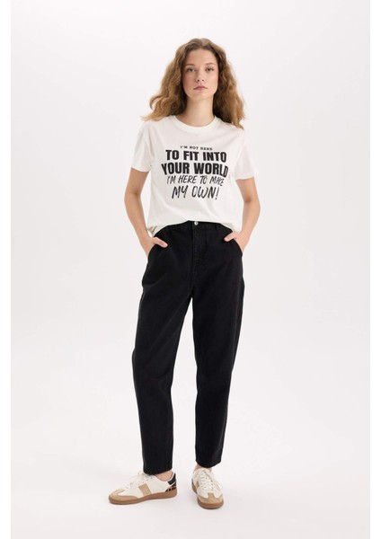 Regular Fit Bisiklet Yaka Baskılı Kısa Kollu Tişört D9599AX25SM