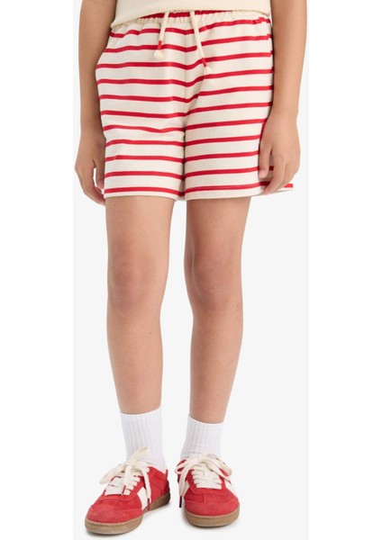 Kız Çocuk Beli Lastikli Çizgili Şort A2466A825HS