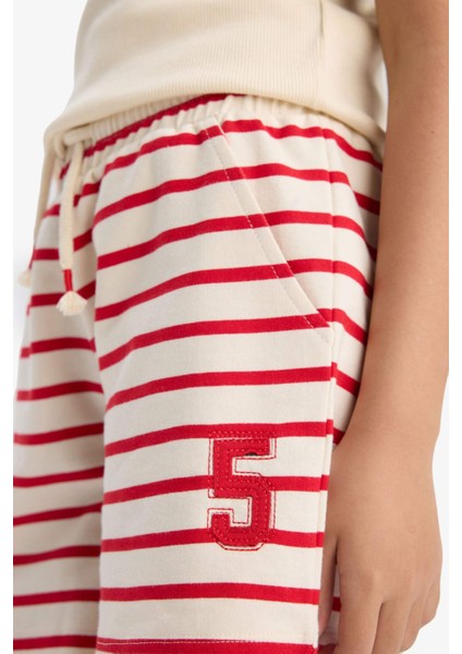 Kız Çocuk Beli Lastikli Çizgili Şort A2466A825HS