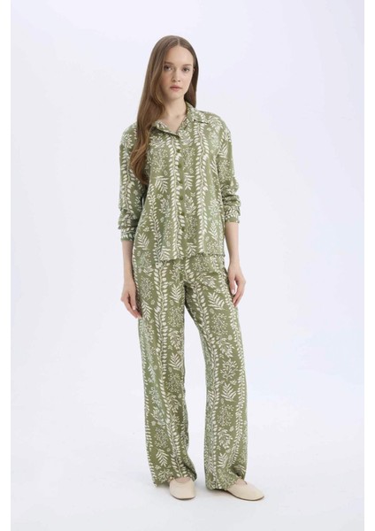 Regular Fit Desenli Uzun Kollu Gömlek D8841AX25SP