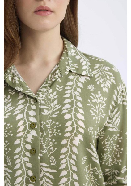 Regular Fit Desenli Uzun Kollu Gömlek D8841AX25SP