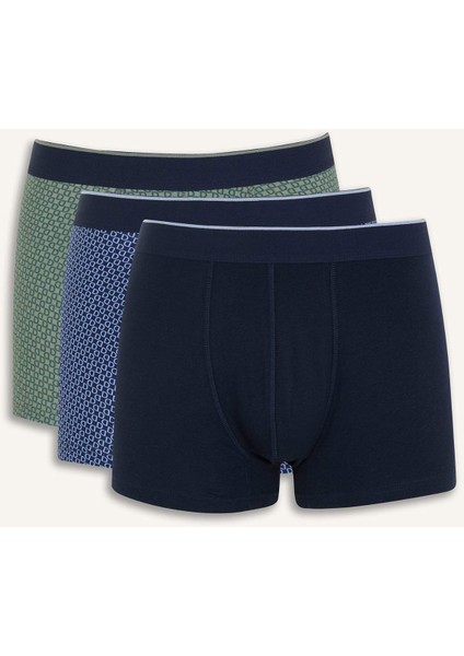 Regular Fit Kareli 3'lü Boxer D9878AX25SP