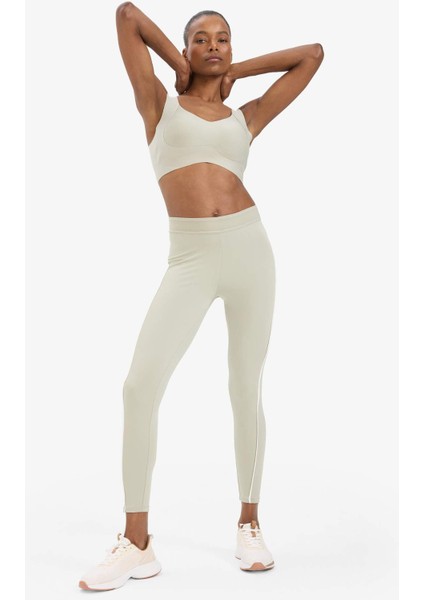 Fit Yüksek Bel Biye Detaylı Toparlayıcı Sporcu Tayt D7831AX25SP