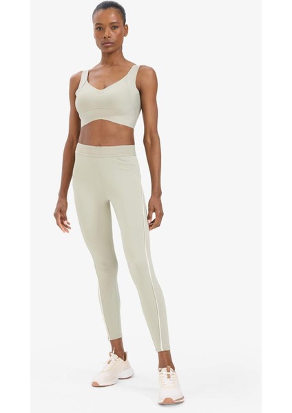 Fit Yüksek Bel Biye Detaylı Toparlayıcı Sporcu Tayt D7831AX25SP