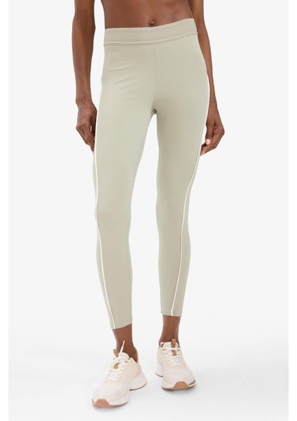 Fit Yüksek Bel Biye Detaylı Toparlayıcı Sporcu Tayt D7831AX25SP