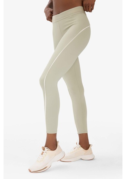 Fit Yüksek Bel Biye Detaylı Toparlayıcı Sporcu Tayt D7831AX25SP