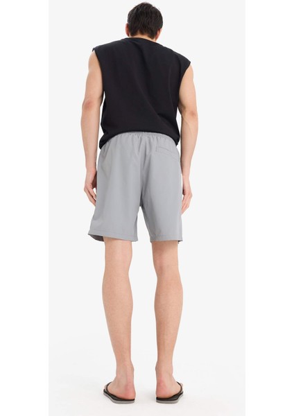 Regular Fit File Astarlı Kısa Boy Deniz Şortu B7255AX25HS