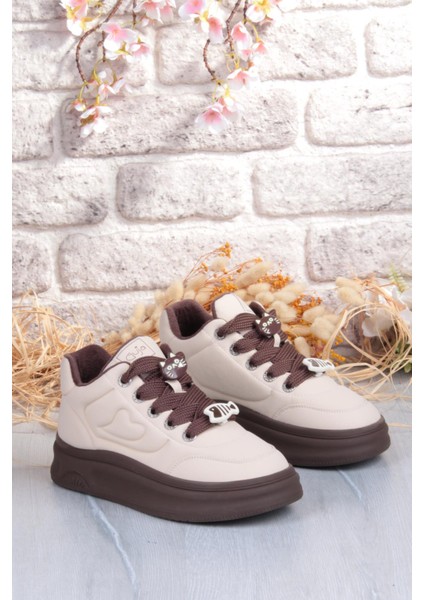 Getto Emoji Süs Detaylı Rahat Hafif Kalın Taban Kadın Sneaker Ayakkabı indirimleri