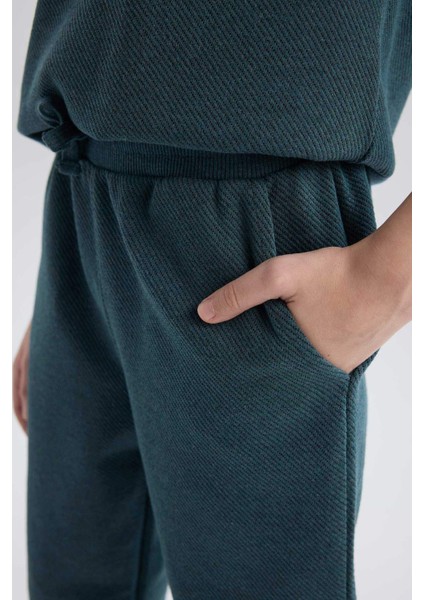 Erkek Çocuk 2'li Takım Baskılı Sweatshirt Beli Lastikli Eşofman Altı D9853A825SP