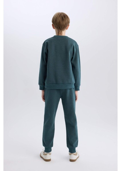 Erkek Çocuk 2'li Takım Baskılı Sweatshirt Beli Lastikli Eşofman Altı D9853A825SP