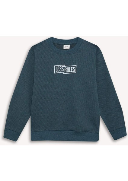 Erkek Çocuk 2'li Takım Baskılı Sweatshirt Beli Lastikli Eşofman Altı D9853A825SP