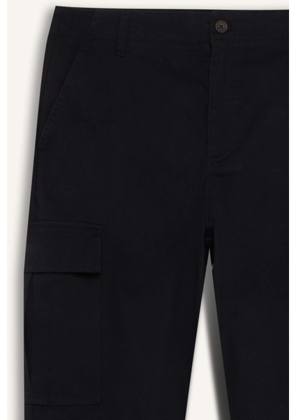 Relax Fit Rahat Kesim Yazlık Pantolon Kargo Cepli Düz Paça D5967AX25SP
