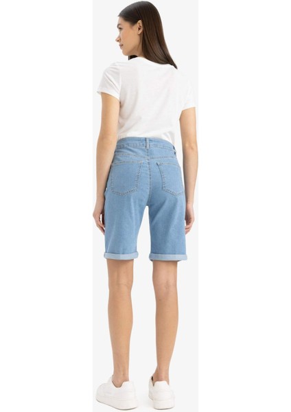Normal Bel Katlamalı Paça Jean Bermuda Şort A1958AX25SM
