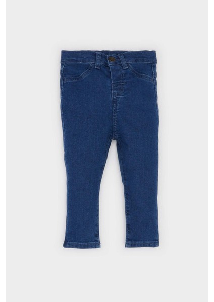 Erkek Bebek Beli Lastikli Düz Paça Basic Düz Jean Pantolon E1239A525SP