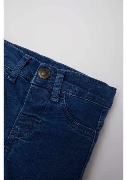 Erkek Bebek Beli Lastikli Düz Paça Basic Düz Jean Pantolon E1239A525SP