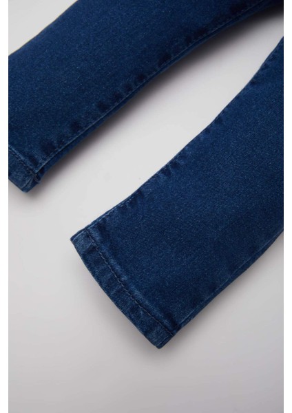 Erkek Bebek Beli Lastikli Düz Paça Basic Düz Jean Pantolon E1239A525SP