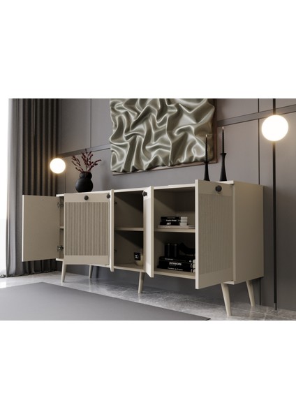 Melura Konsol 180 cm %100 Mdf Lake Ahşap Ayaklı modelleri