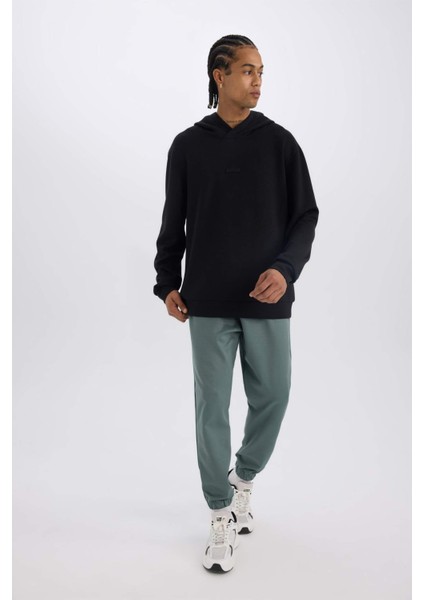 Fit Sporcu Jogger Eşofman Altı Standart Fit Basic Düz Cepli Beli Paçası Lastikli D3742AX24WN