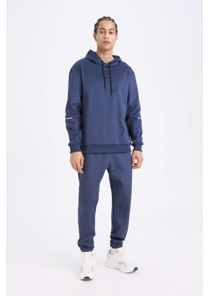 Fit Sporcu Jogger Eşofman Altı Standart Fit Basic Düz Cepli Beli Paçası Lastikli D3742AX24WN