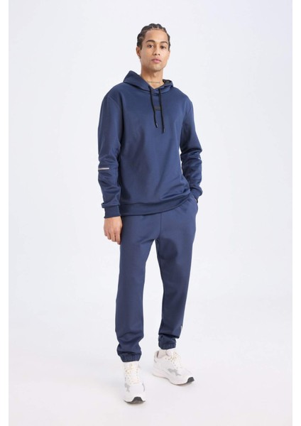 Fit Sporcu Jogger Eşofman Altı Standart Fit Basic Düz Cepli Beli Paçası Lastikli D3742AX24WN