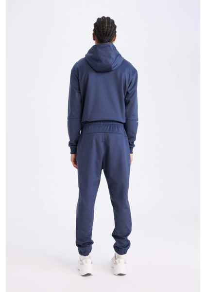 Fit Sporcu Jogger Eşofman Altı Standart Fit Basic Düz Cepli Beli Paçası Lastikli D3742AX24WN