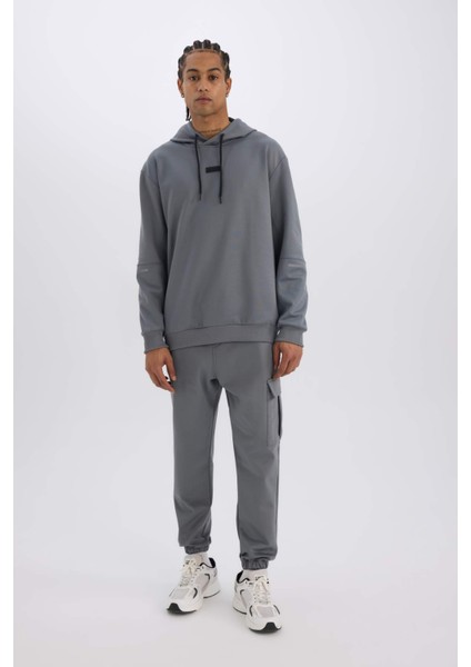 Fit Standart Fit Kapüşonlu Basic Düz Sporcu Sweatshirt D3736AX24WN
