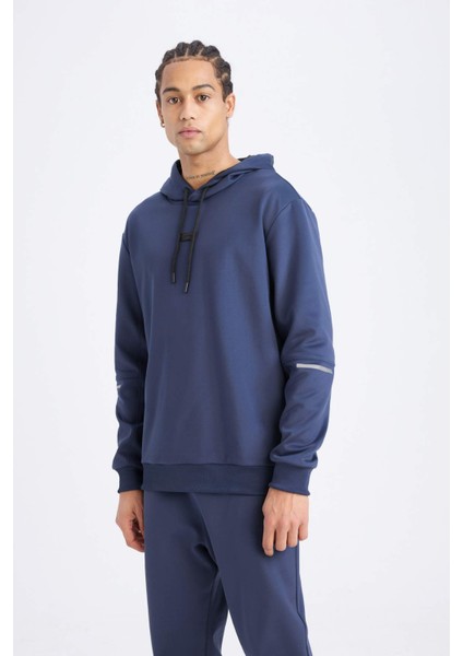 DeFacto Fit Standart Fit Kapüşonlu Basic Düz Sporcu Sweatshirt D3736AX24WN