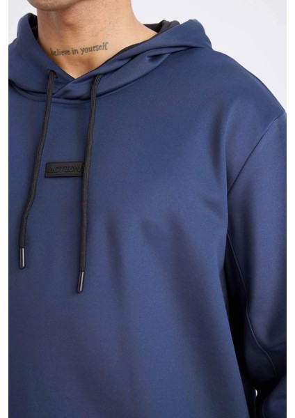 DeFacto Fit Standart Fit Kapüşonlu Basic Düz Sporcu Sweatshirt D3736AX24WN