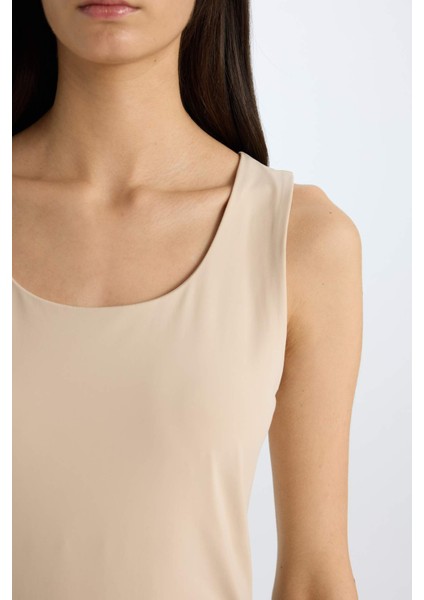 Slim Fit Dar Kesim Basic Düz Yuvarlak Yaka Atlet C2622AX25SP