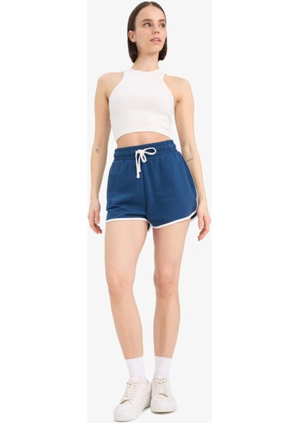 Regular Fit Beli Lastikli Bağcıklı Kalın Mini Şort A6224AX25SM