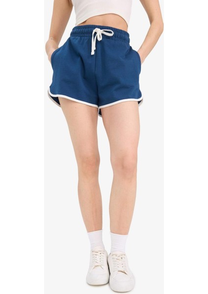 Regular Fit Beli Lastikli Bağcıklı Kalın Mini Şort A6224AX25SM