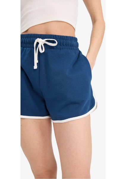 Regular Fit Beli Lastikli Bağcıklı Kalın Mini Şort A6224AX25SM