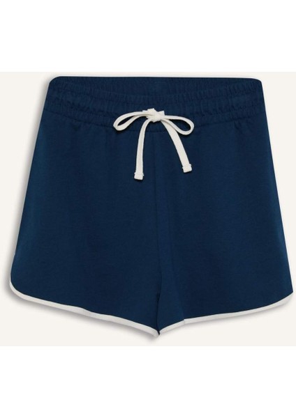 Regular Fit Beli Lastikli Bağcıklı Kalın Mini Şort A6224AX25SM