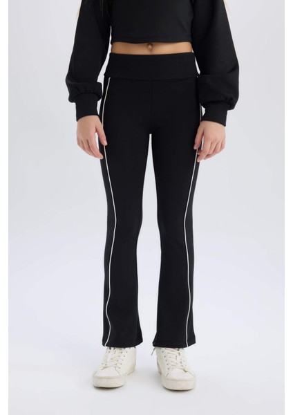 Kız Çocuk Beli Lastikli Biyeli Uzun Tayt D9821A825SP