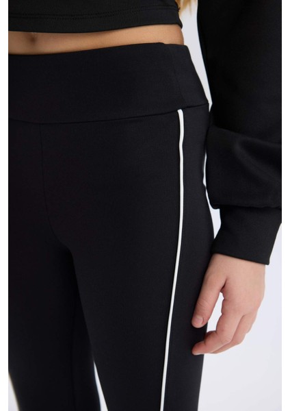 Kız Çocuk Beli Lastikli Biyeli Uzun Tayt D9821A825SP