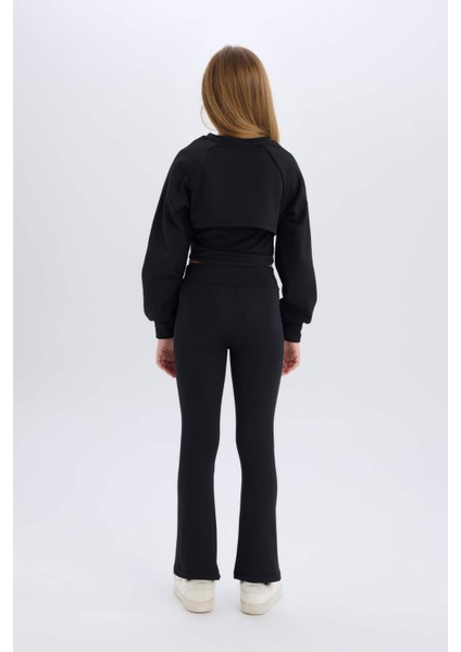 Kız Çocuk Beli Lastikli Biyeli Uzun Tayt D9821A825SP