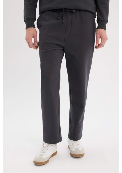 Regular Fit Eşofman Altı İçi Polarlı Basic Düz Cepli Beli Bağcıklı Düz Paça D7836AX25SP