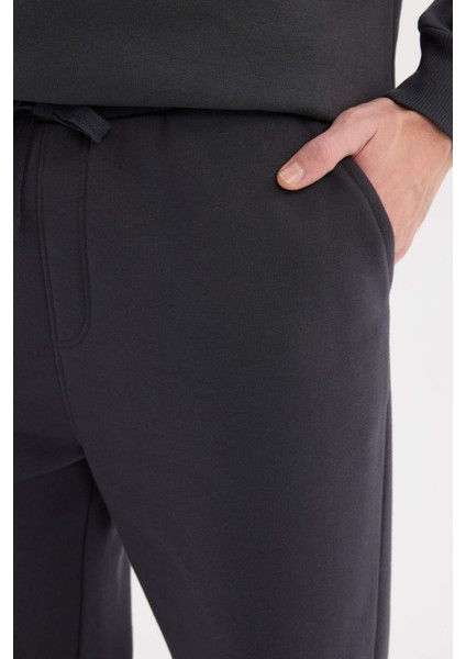 Regular Fit Eşofman Altı İçi Polarlı Basic Düz Cepli Beli Bağcıklı Düz Paça D7836AX25SP