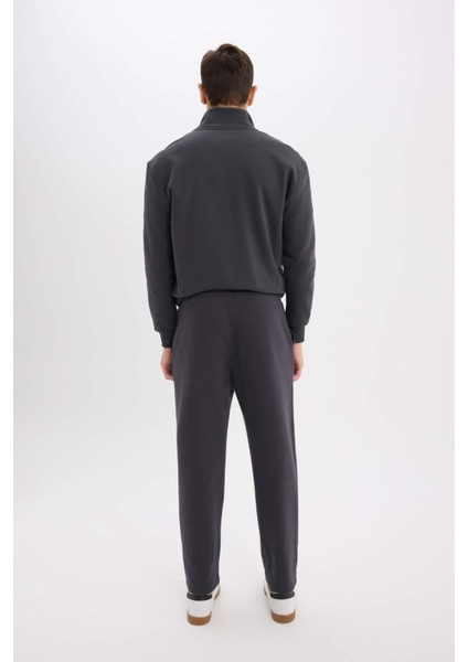 Regular Fit Eşofman Altı İçi Polarlı Basic Düz Cepli Beli Bağcıklı Düz Paça D7836AX25SP