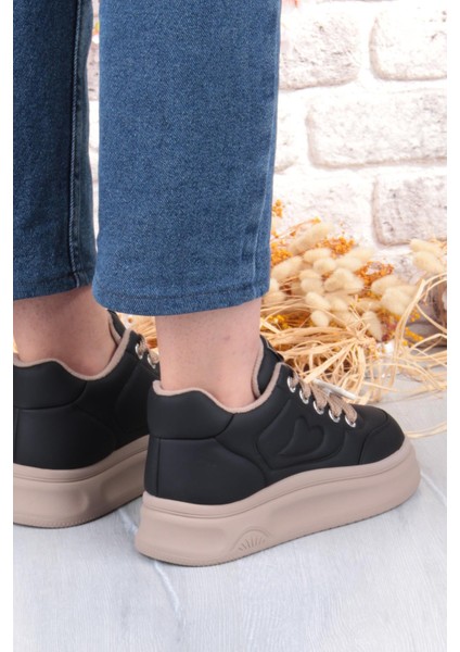 Getto Emoji Süs Detaylı Rahat Hafif Kalın Taban Kadın Sneaker Ayakkabı fırsatları