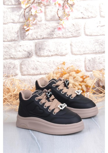 Getto Emoji Süs Detaylı Rahat Hafif Kalın Taban Kadın Sneaker Ayakkabı indirimleri