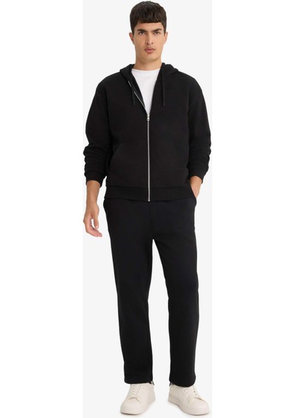 Regular Fit Eşofman Altı İçi Polarlı Basic Düz Cepli Beli Bağcıklı Düz Paça D7836AX25SP