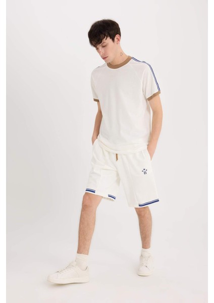 Regular Fit Baskılı Düz Paça Şort B8794AX25SM