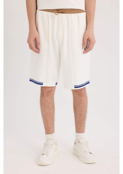 Regular Fit Baskılı Düz Paça Şort B8794AX25SM