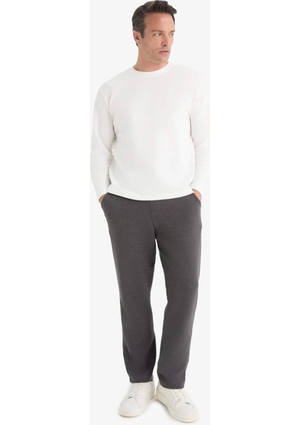 Regular Fit Cepli Düz Paça Dokulu Eşofman Altı D7603AX25SP
