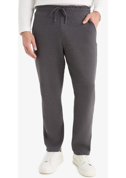 Regular Fit Cepli Düz Paça Dokulu Eşofman Altı D7603AX25SP